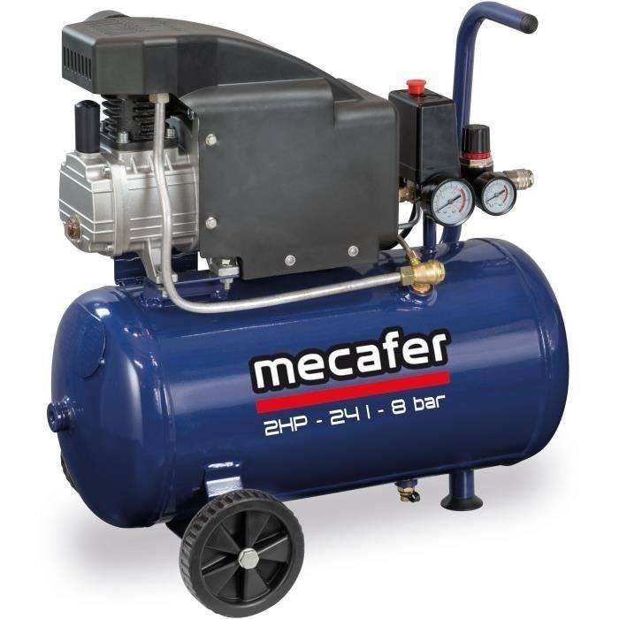 Compresseur - MECAFER - 425793 - Bleu - 24 L - 2HP - 8 bar
