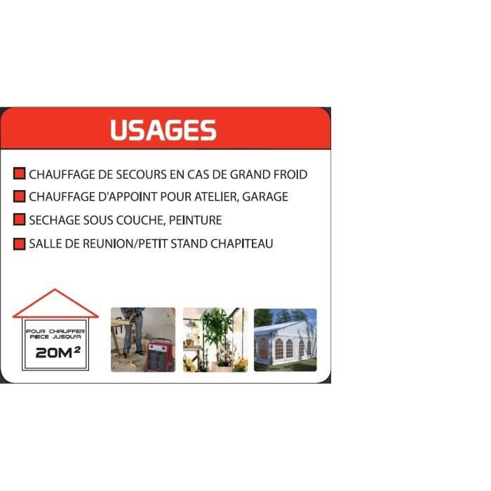 MECAFER Chauffage cÈramique soufflant MH2000 - 2000 W