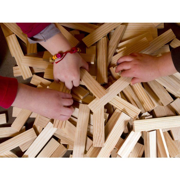 Mécabois Sac de planchettes de 400 pieces - Jeux de constructions planchettes en bois - fabriqué en France
