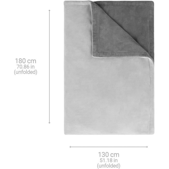 Couverture chauffante MEDISANA HDW - XL 180x130cm - Ultra douce - RÈversible - Lavable