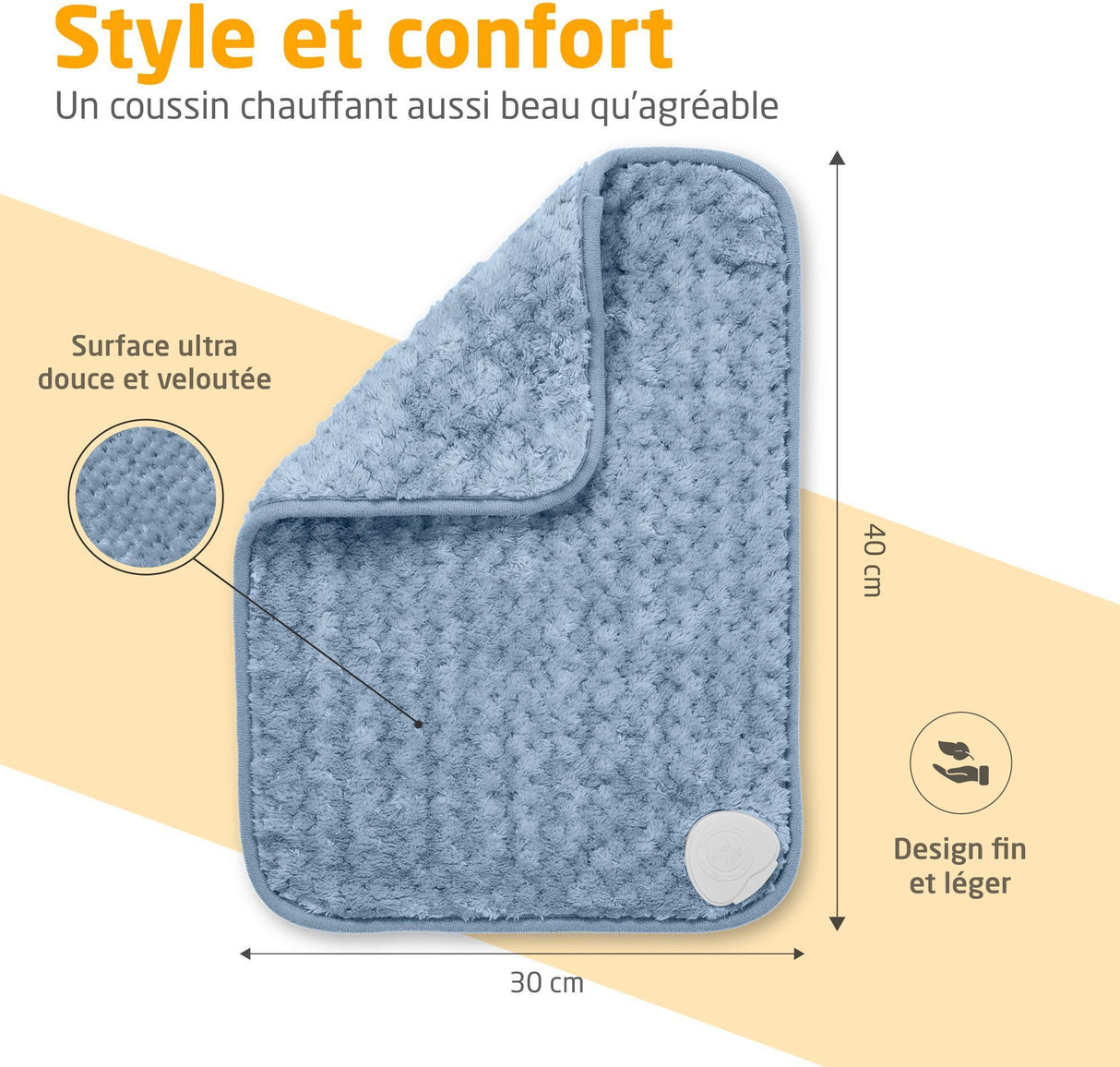 Coussin chauffant ultra doux - MEDISANA - HP 515 - 100 W - 4 réglages - Bleu