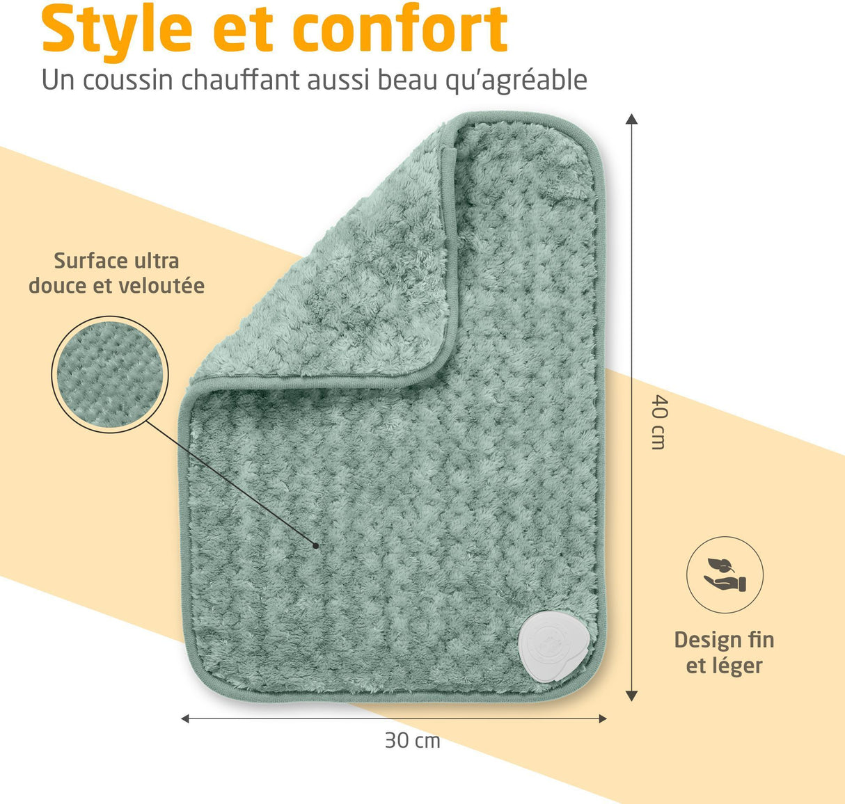 Coussin chauffant ultra doux - MEDISANA - HP 517 - 100 W - 4 réglages - Vert