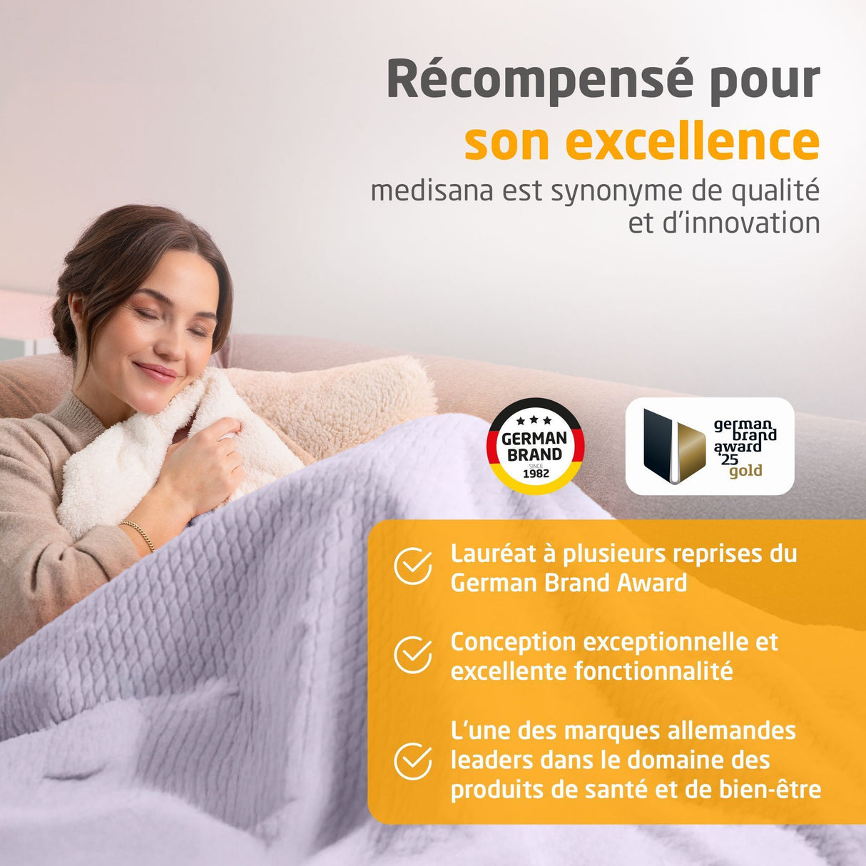 Couverture chauffante reversible - MEDISANA - HB 418 - 120 W - 9 réglages - 180 x 130 cm - Violet