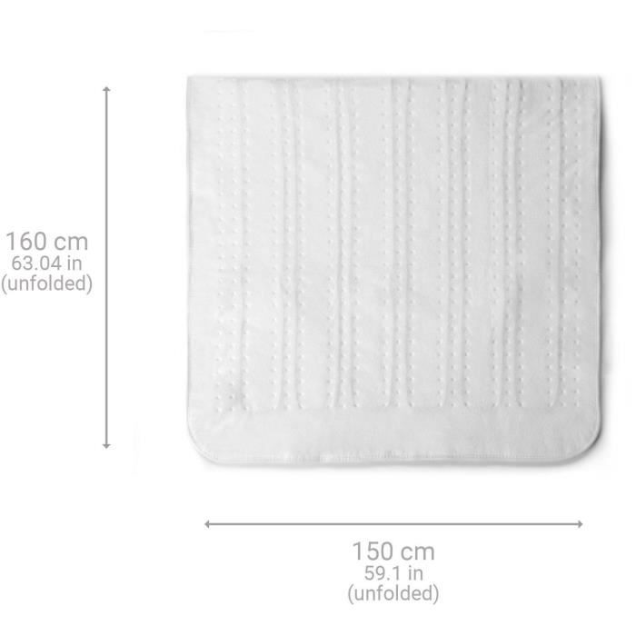 Surmatelas chauffant – Chauffe-lit 2 places– medisana HU 676 – lavable – 4 niveaux de températures - arret automatique – 150x160cm