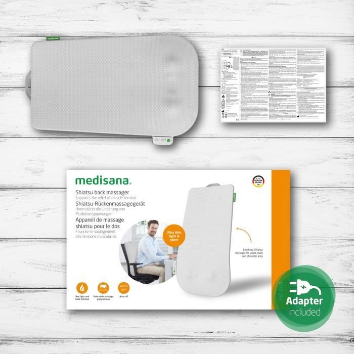 Dossier de massage - MEDISANA - MC 600 - Ultra-fin - Shiatsu et chauffant - 4 programmes - Blanc