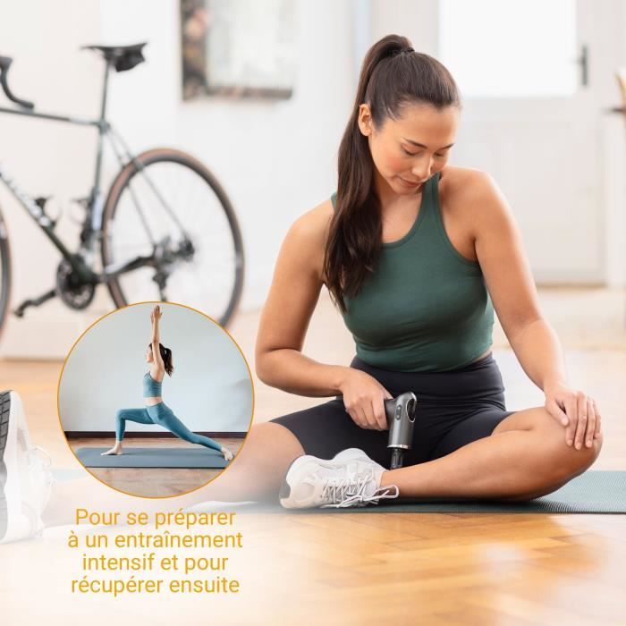 Pistolet de massage chaud & froid - MEDISANA - MG 560 - 10 intensités de percussion - 3 niveaux - 4 accessoires - Noir