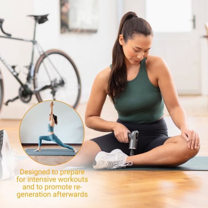 Pistolet de massage chaud & froid - MEDISANA - MG 560 - 10 intensités de percussion - 3 niveaux - 4 accessoires - Noir