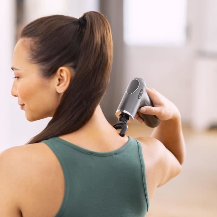 Pistolet de massage chaud & froid - MEDISANA - MG 560 - 10 intensités de percussion - 3 niveaux - 4 accessoires - Noir