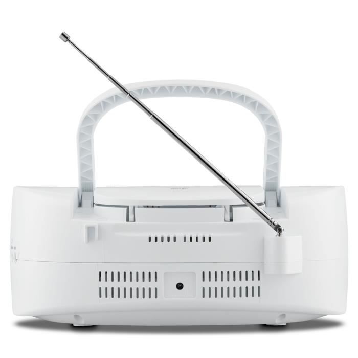 Radio CD K7 - MEDION - FM - 2x3W RMS - Blanc