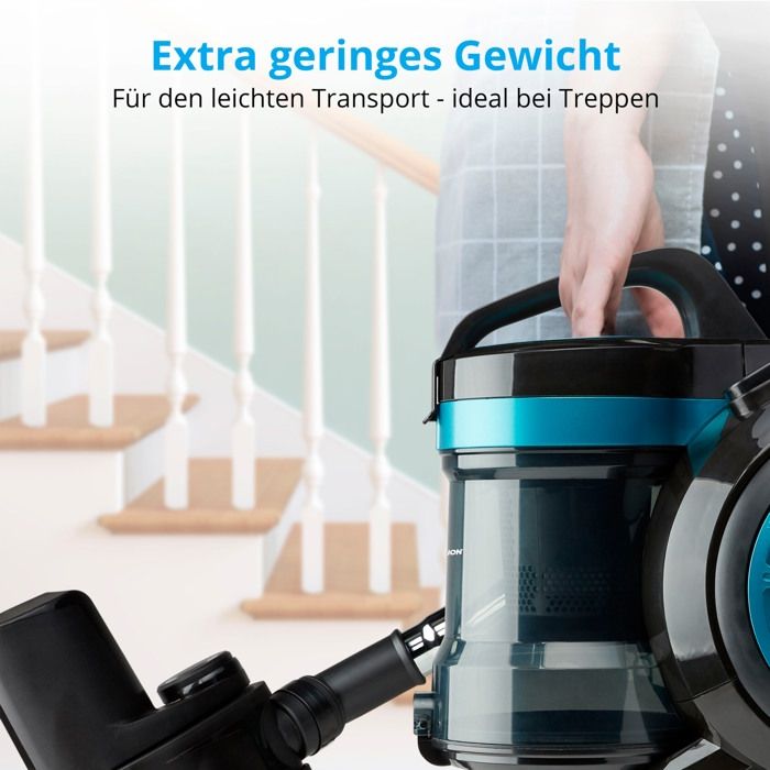 MEDION MD 19407 Aspirateur Cyclonique sans sac - Puissance 800W - CapacitÈ bac a poussiere 2 L - Filtre HEPA - Accessoires intÈgrÈs