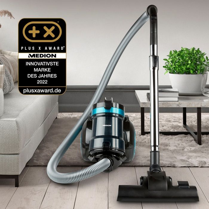 MEDION MD 19407 Aspirateur Cyclonique sans sac - Puissance 800W - CapacitÈ bac a poussiere 2 L - Filtre HEPA - Accessoires intÈgrÈs