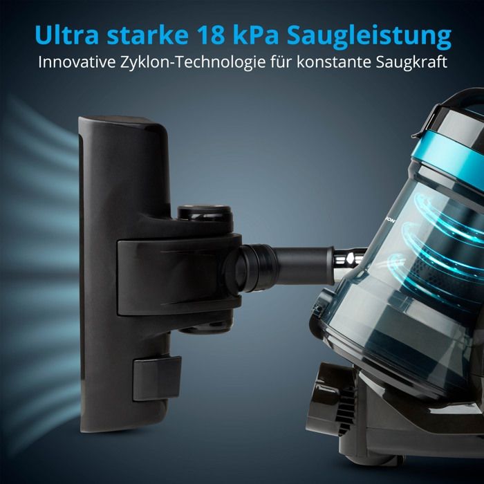 MEDION MD 19407 Aspirateur Cyclonique sans sac - Puissance 800W - CapacitÈ bac a poussiere 2 L - Filtre HEPA - Accessoires intÈgrÈs