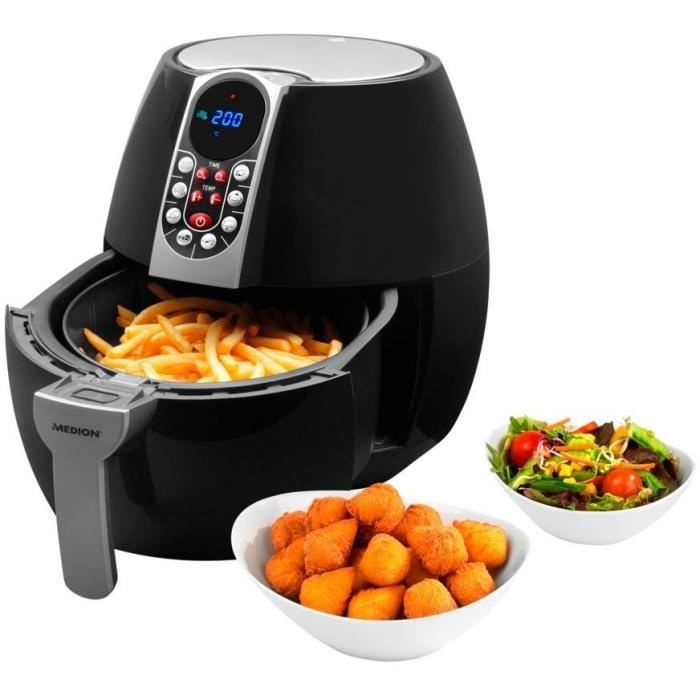 Friteuse a air chaud sans huile - MD 17320 - Panneau de commande numÈrique - 8 programmes - 8 L - 1500W