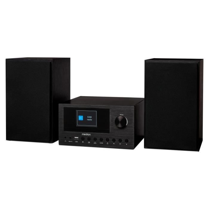 Mini Chaîne HiFi - MEDION - Radio Internet DAB/FM - Lecteur CD - 2x150W - Noir