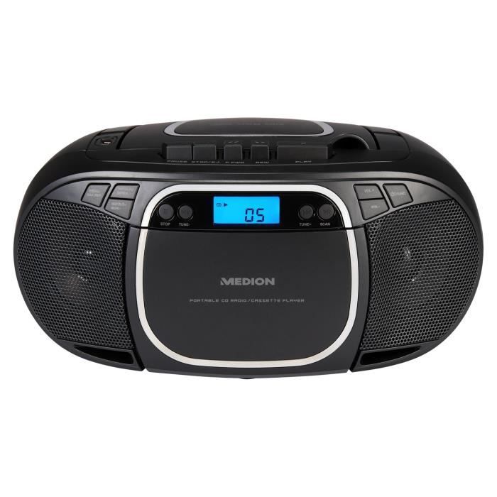 Radio CD - MEDION - FM - 2x2,2W RMS - Noir