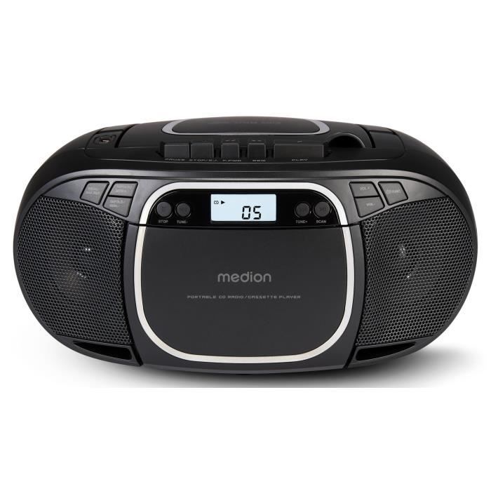 Radio CD - MEDION - FM - 2x2,2W RMS - Noir