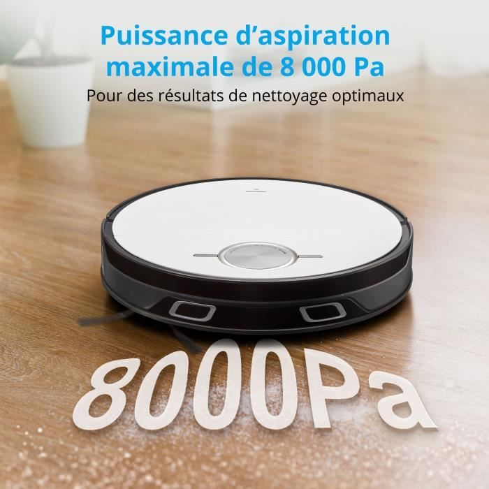 MEDION X50 SW - Robot Aspirate0ur Laveur avec Station de Vidange - Navigation Laser - Puissance 8000 Pa - Zones NO GO & GO