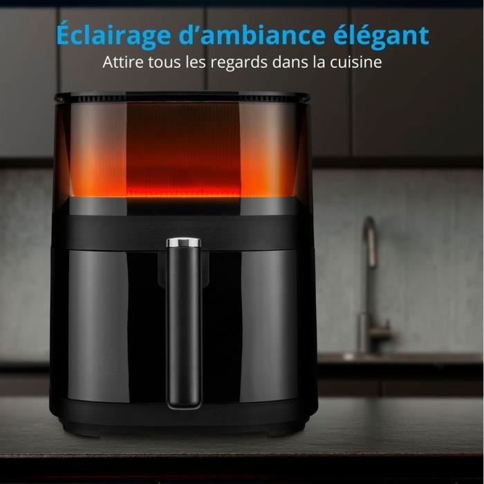 Friteuse a air chaud sans huile - MD 11780 - TempÈrature jusqu'a 230 ∞C - 10 programmes - 5 L - 1500 Watt