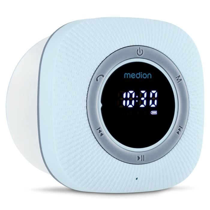 Radio de Douche - MEDION - FM - Bluetooth - IPX6 - Ventouse de fixation - Bleu