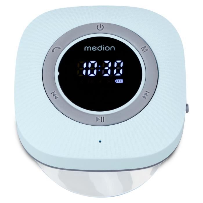 Radio de Douche - MEDION - FM - Bluetooth - IPX6 - Ventouse de fixation - Bleu