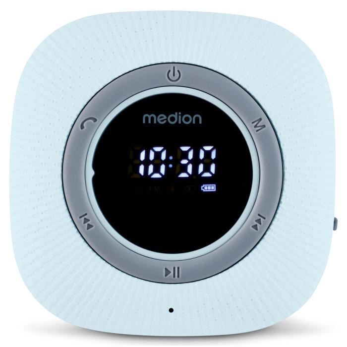 Radio de Douche - MEDION - FM - Bluetooth - IPX6 - Ventouse de fixation - Bleu