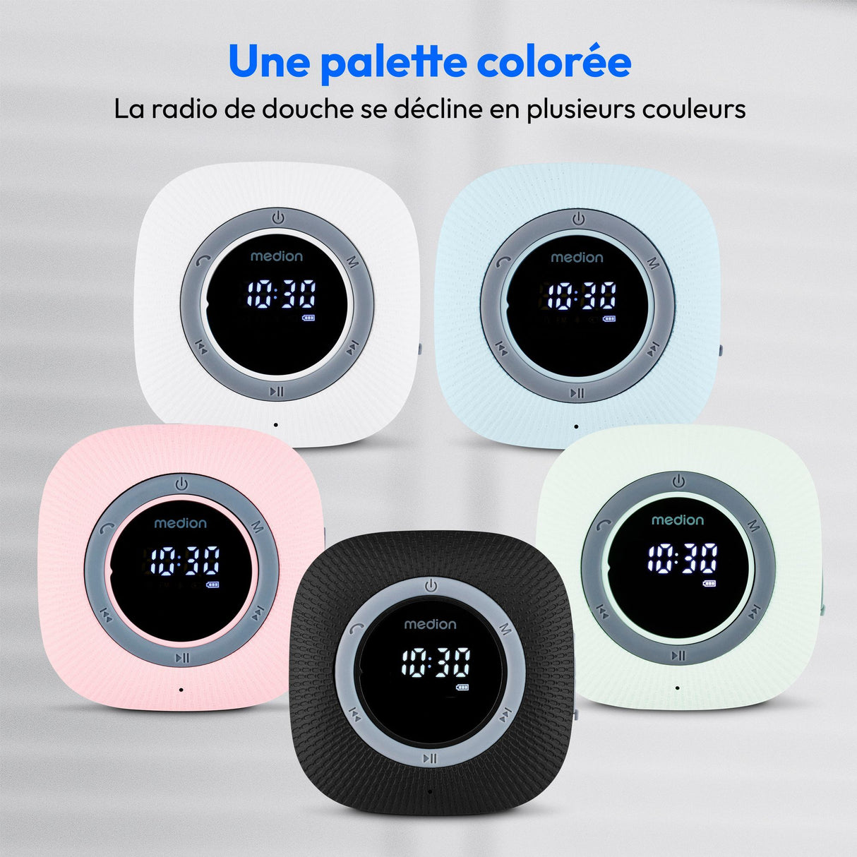 Radio de Douche - MEDION - FM - Bluetooth - IPX6 - Ventouse de fixation - Vert