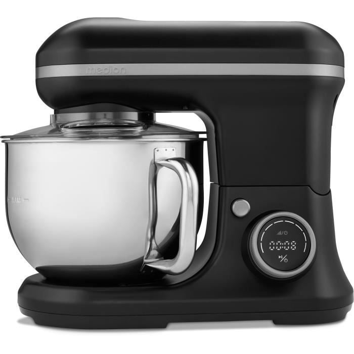Robot pâtissier - MEDION - MD18420 - 1200 W - 5 L - 8 vitesses - Bol a glace - Noir
