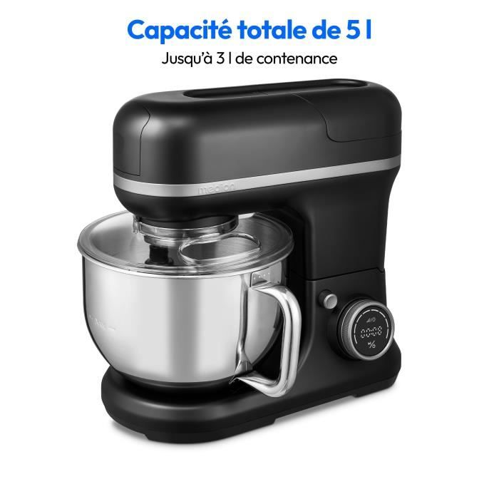 Robot de cuisine 3-en-1- MEDION - MD18430 - 1200 W - 5 L - 8 vitesses - Fonction hachoir - Noir