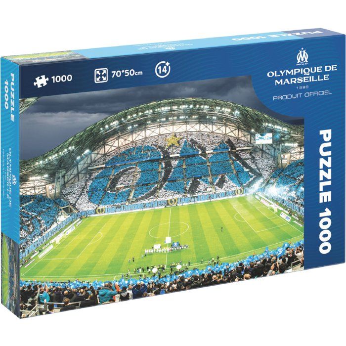 Puzzle 2D - MEGABLEU - Olympique de Marseille - 1000 pieces - Des 14 ans