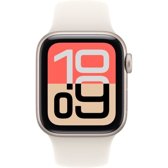 Apple Watch SE 3 GPS - 40mm - Boîtier Starlight Aluminium - Bracelet Starlight Sport Band - S/M