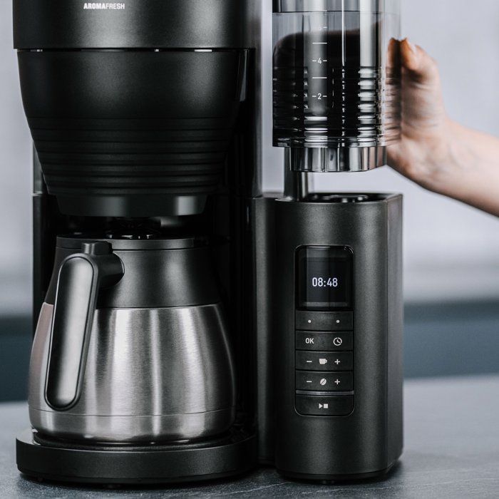 Cafetiere filtre avec moulin intégré - MELITTA - Aromafresh Therm Pro 1030-11 - 8 tasses - 1?080 W - Noir