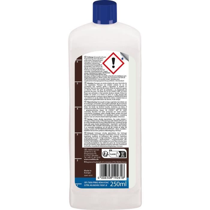 Détartrant cafétieres filtres - MELITTA - Liquide 250 ml