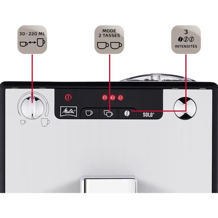 Machine a cafÈ broyeur a grain - Melitta - Solo - Argent