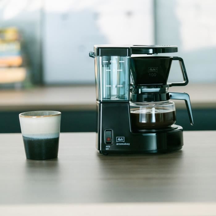 Cafetiere a filtre MELITTA Aromaboy 1015-02 Noir - 2 tasses - 500W - Verseuse en verre