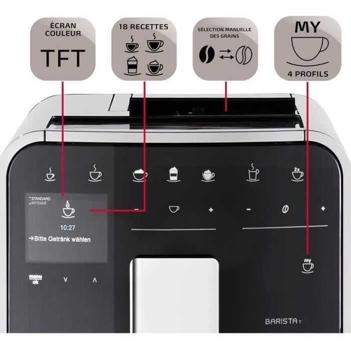 Machine a Café a Grain MELITTA Barista T Smart - Argent (sans réservoir lait)