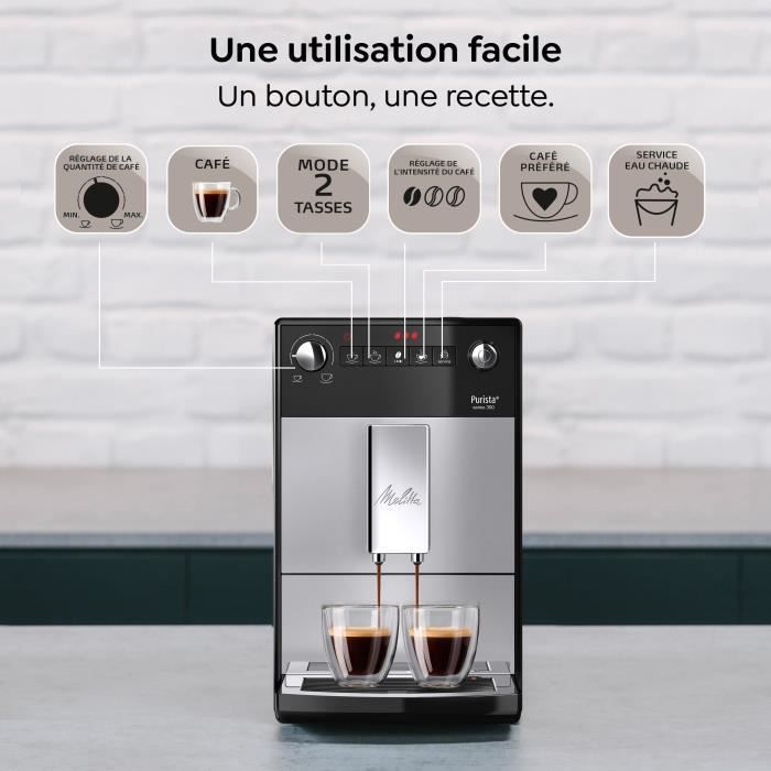 Machine a Café a Grain MELITTA Purista - Argent