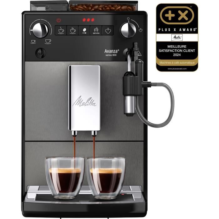Machine a cafÈ - MELITTA - Avanza F270-100 - RÈservoir d'eau 1,5 L - RÈservoir a grains 250 g - 1450 W - Gris titanium