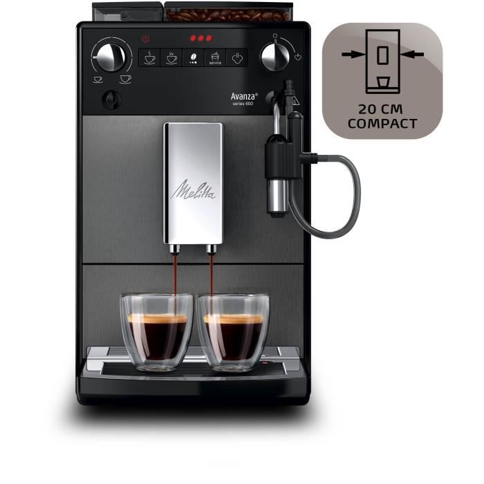 Machine a cafÈ - MELITTA - Avanza F270-100 - RÈservoir d'eau 1,5 L - RÈservoir a grains 250 g - 1450 W - Gris titanium