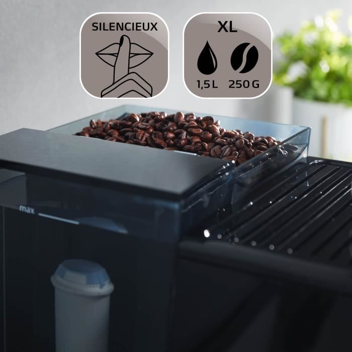Machine a cafÈ - MELITTA - Avanza F270-100 - RÈservoir d'eau 1,5 L - RÈservoir a grains 250 g - 1450 W - Gris titanium