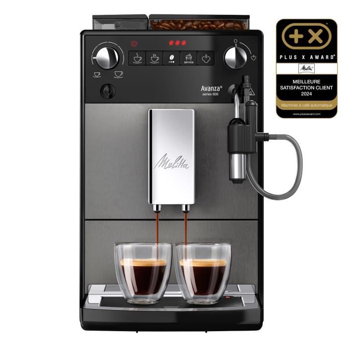 Machine a café - MELITTA - Avanza F270-100 - Réservoir d'eau 1,5 L - Réservoir a grains 250 g - 1450 W - Gris titanium