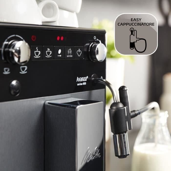 Machine a cafÈ - MELITTA - Avanza F270-100 - RÈservoir d'eau 1,5 L - RÈservoir a grains 250 g - 1450 W - Gris titanium