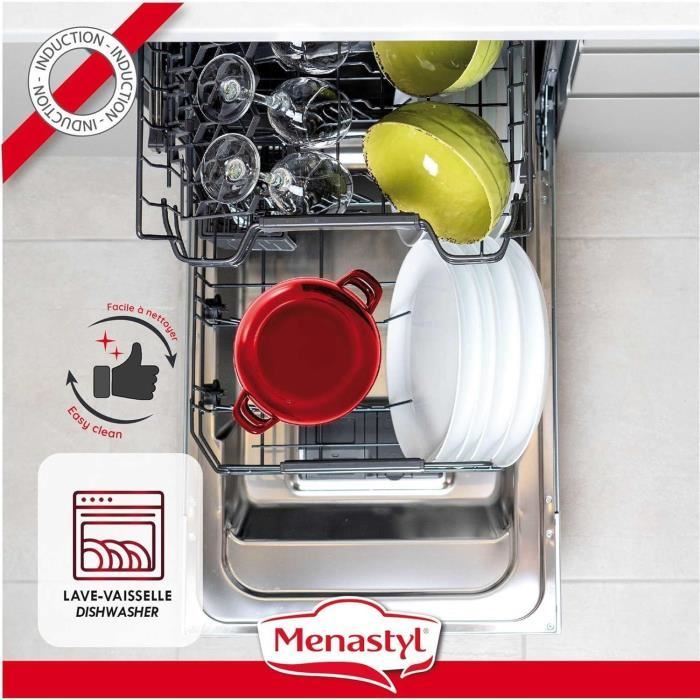 Marmite a moule - MENASTYL - 3645562 - En acier émaillé - Noir - 18 cm - 2,7 litres - Tous feux dont induction