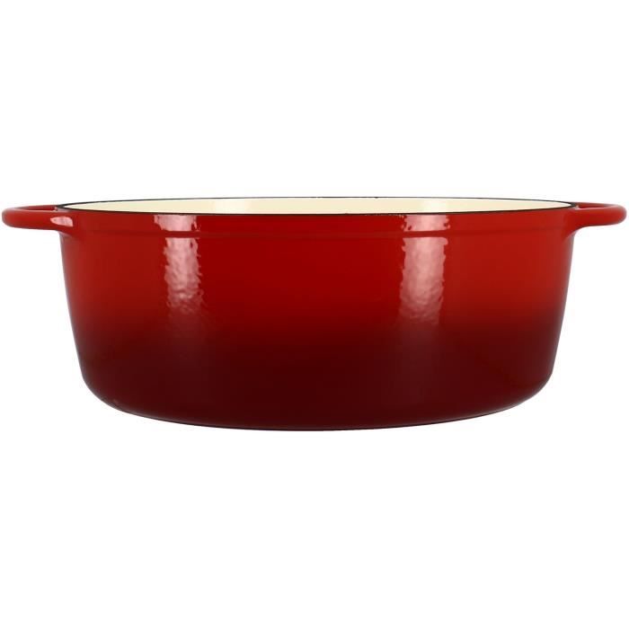 Cocotte - MENASTYL - 6020102 - Ovale - En fonte acier émaillé - Rouge - 6,5 litres