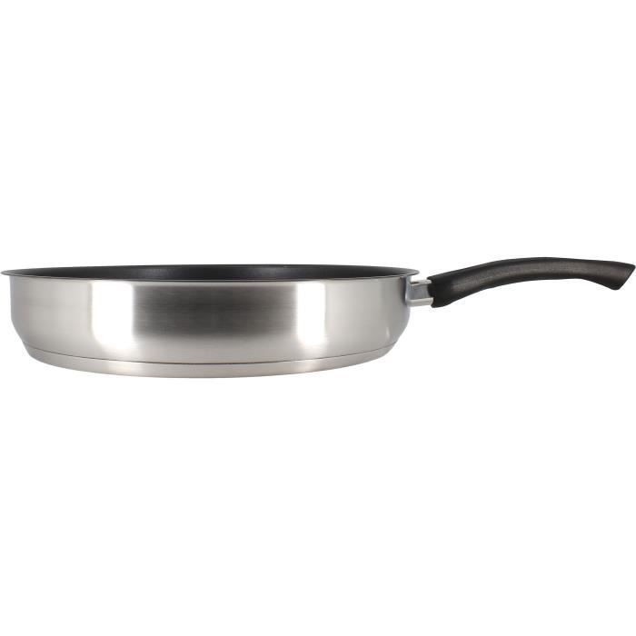 Poele - MENASTYL - 6020247 - En acier inoxydable - 28 cm - Tous feux dont induction