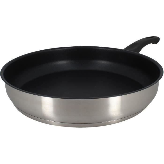 Poele - MENASTYL - 6020247 - En acier inoxydable - 28 cm - Tous feux dont induction