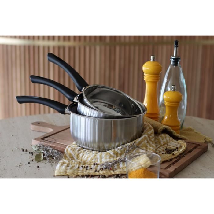 Casserole - MENASTYL - 6020241 - En acier inoxydable - 16 cm - Tous feux dont induction