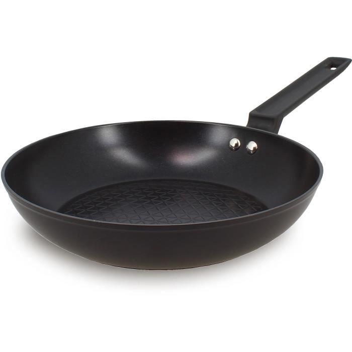 Poele - MENASTYL - 6020636 - En aluminium forgé - 24 cm - Noir - Tous feux dont induction