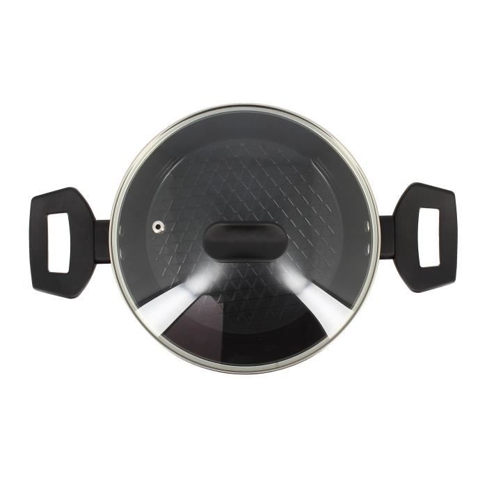 Faitout - MENASTYL - 6020646 - En alumimium forgé - 20 cm - Noir - Tous feux dont induction