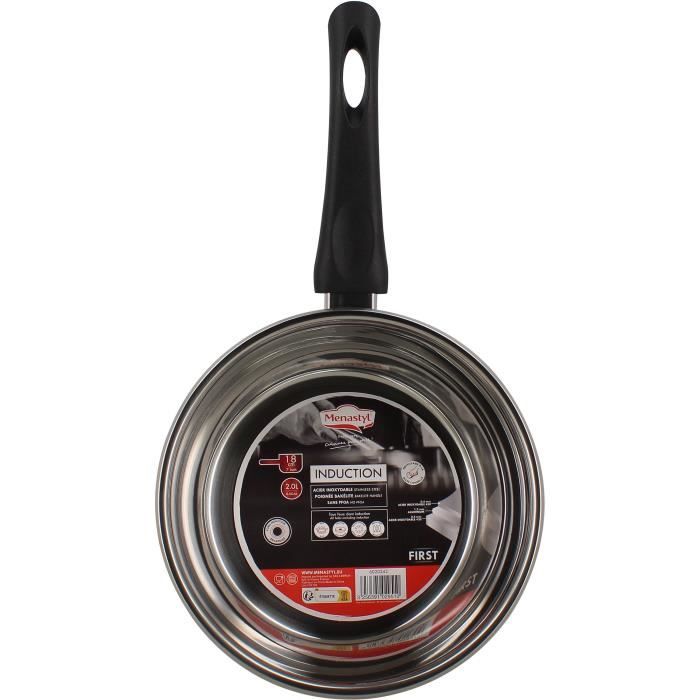 Casserole - MENASTYL - 6020242 - En acier inoxydable - 18 cm - Tous feux dont induction