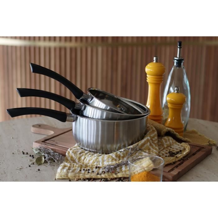 Casserole - MENASTYL - 6020242 - En acier inoxydable - 18 cm - Tous feux dont induction